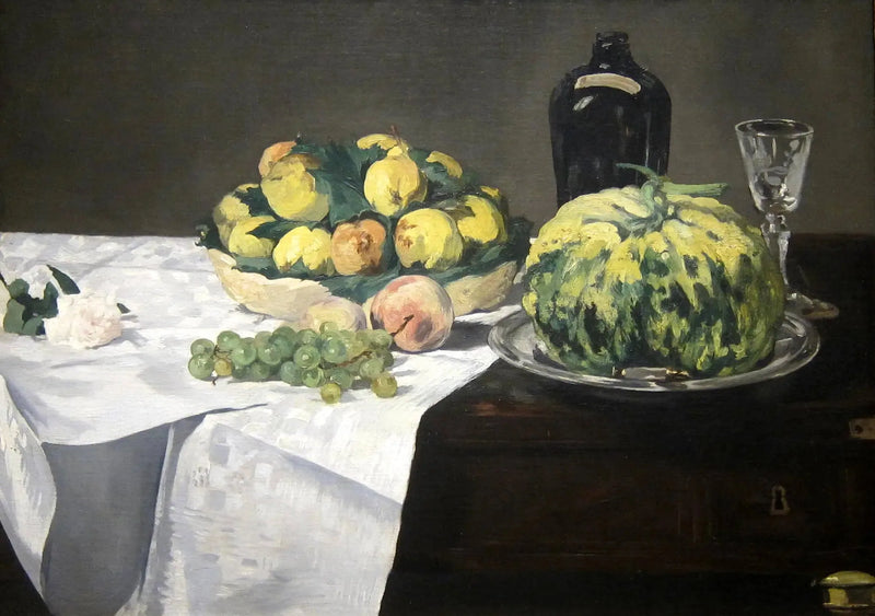 Stillleben mit Melone und Pfirsichen - Édouard Manet