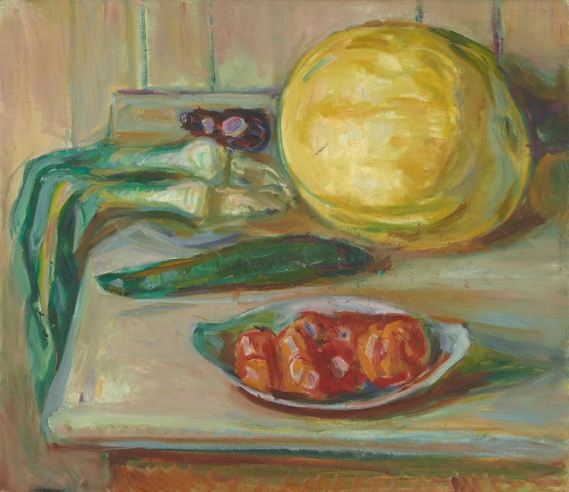 Stillleben mit Kürbis und anderen Gemüse - Edvard Munch