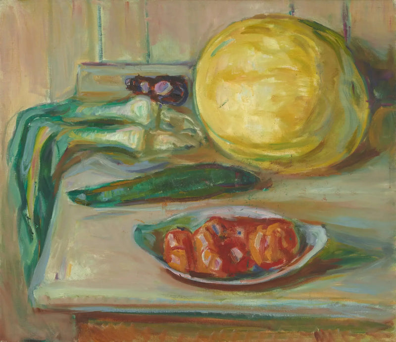 Stillleben mit Kürbis und anderen Gemüse - Edvard Munch
