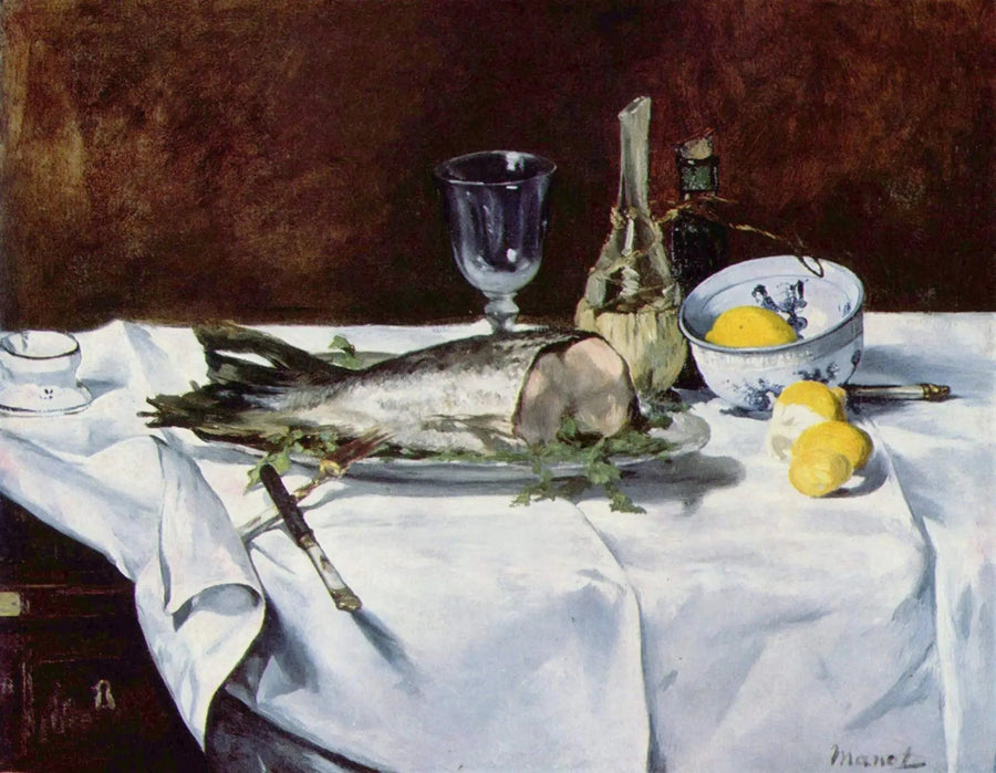 Stilleben mit Lachs - Édouard Manet