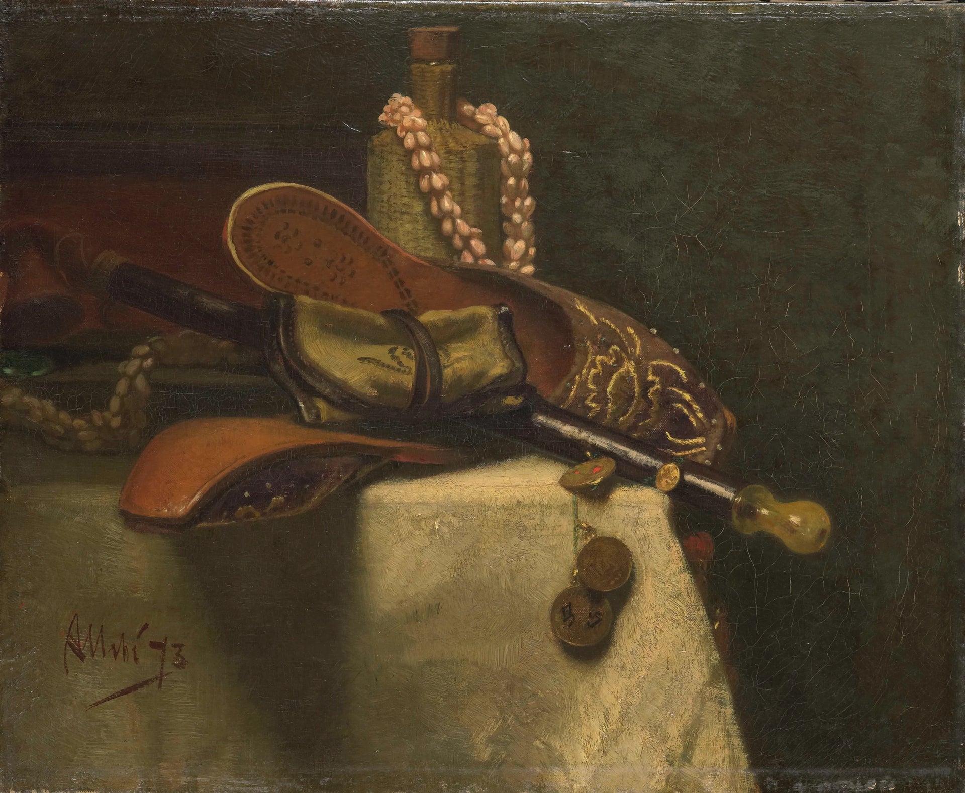 Nature morte aux babouches orientales - August Allebé
