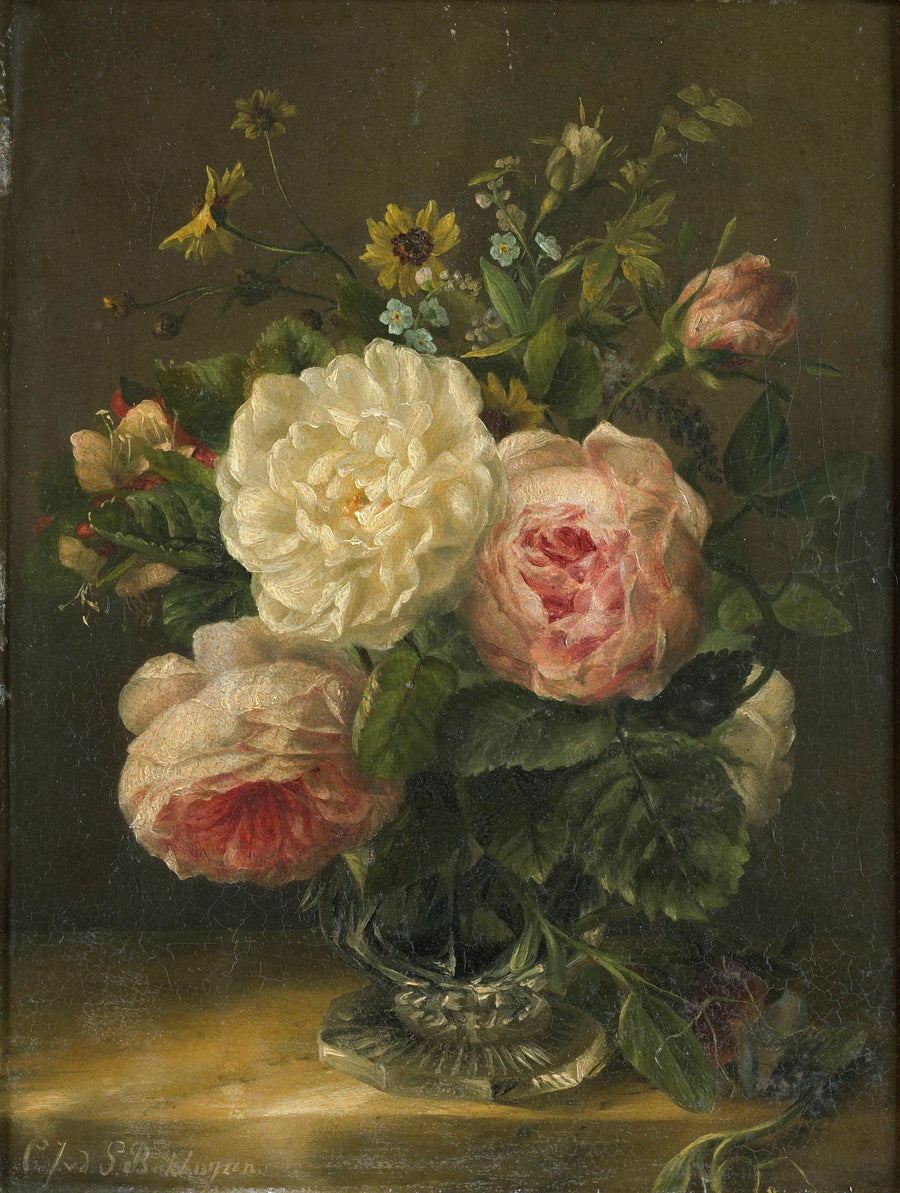 Nature morte aux fleurs dans un vase en cristal - Gerardina Jacoba van de Sande Bakhuyzen