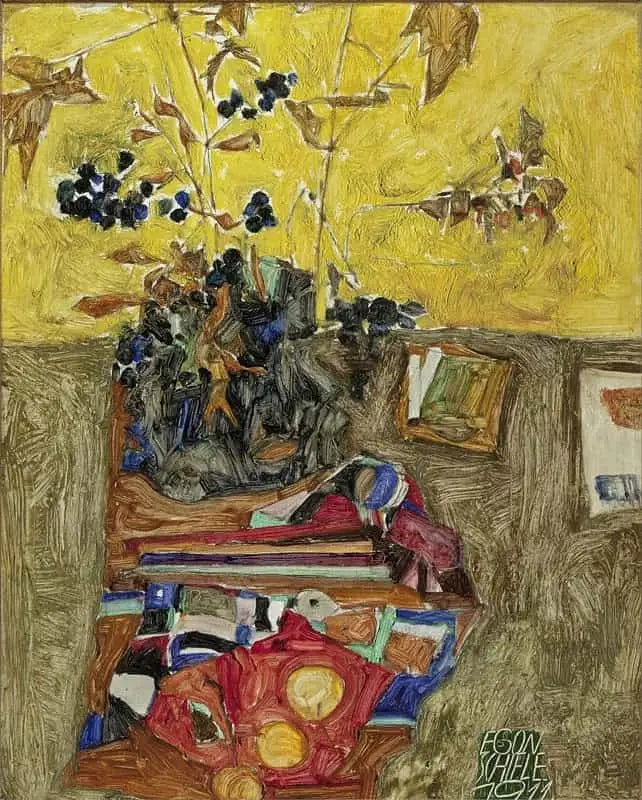 Stillleben mit Blumen - Egon Schiele