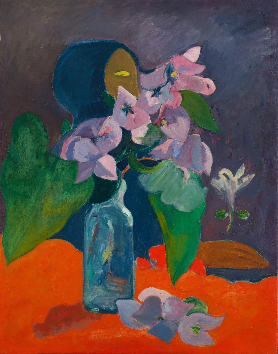 Stillleben mit Blumen und Idol - Paul Gauguin
