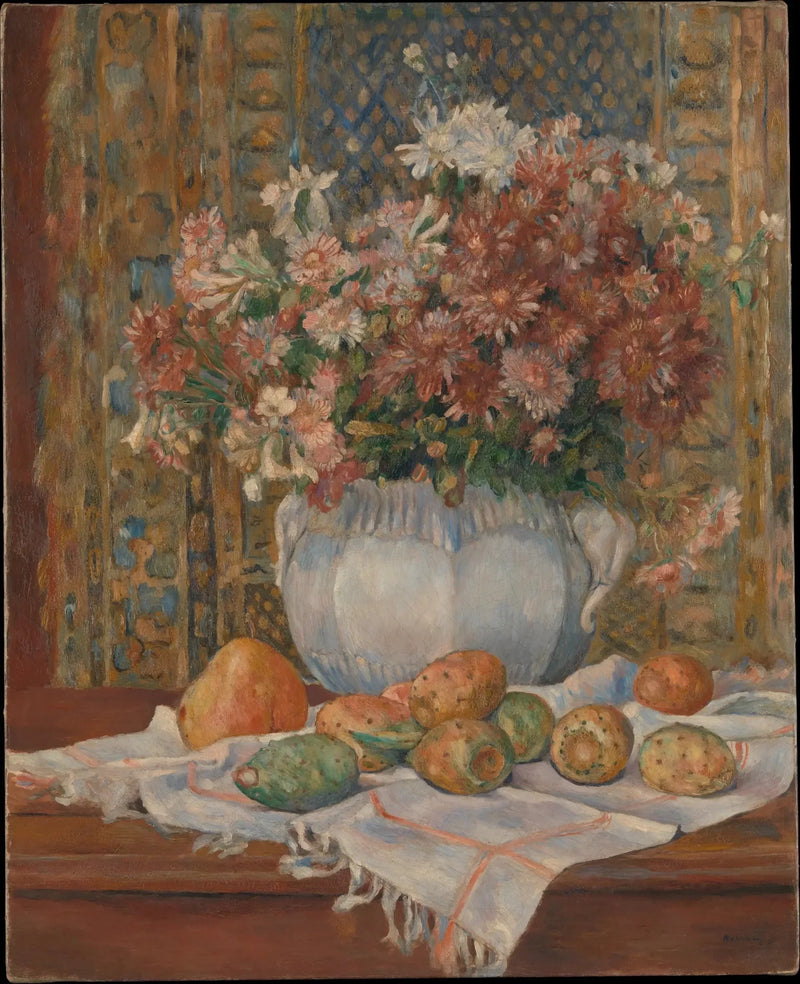 Stillleben mit Blumen und Feigenkaktus - Pierre-Auguste Renoir