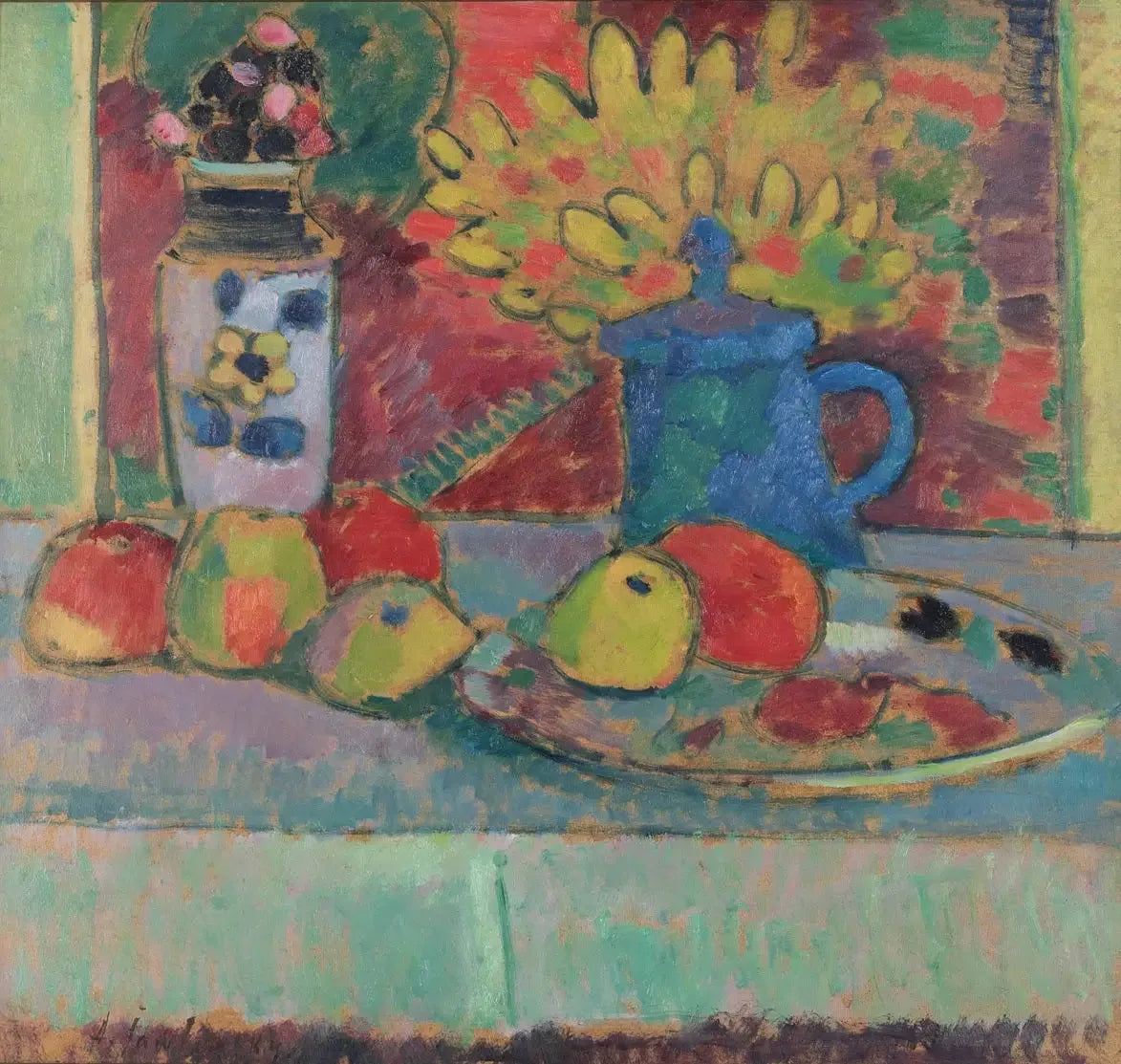 Nature morte aux fleurs et aux fruits - Alexej von Jawlensky image 1 reproduction de peinture à l’huile