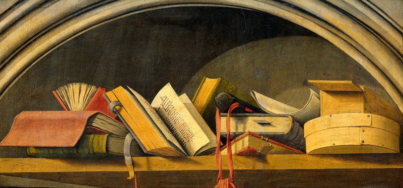 Stillleben mit Büchern in einer Nische - Bartélemy d'Eyck