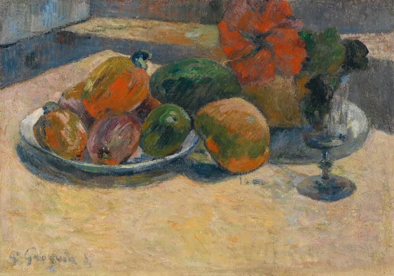 Stillleben mit Mangos und Hibiskusblüte - Paul Gauguin