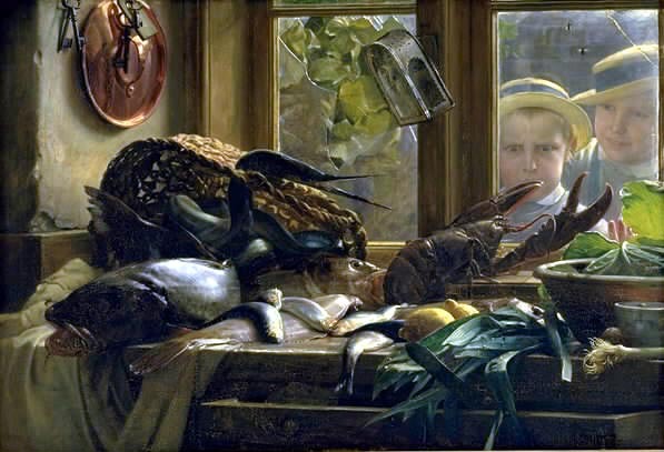 Stillleben mit Fischen - Carl Heinrich Bloch
