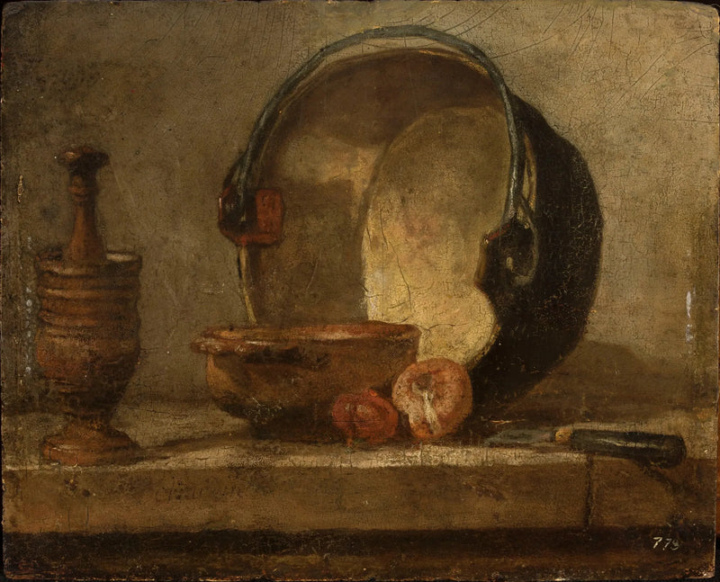 Stillleben mit Küchenutensilien - Jean Simeón Chardin