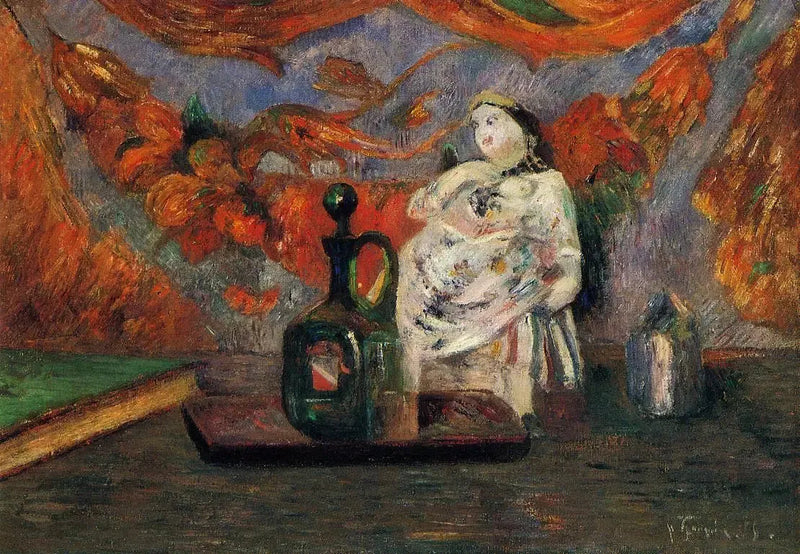 Stillleben mit Karaffe und Figurine - Paul Gauguin