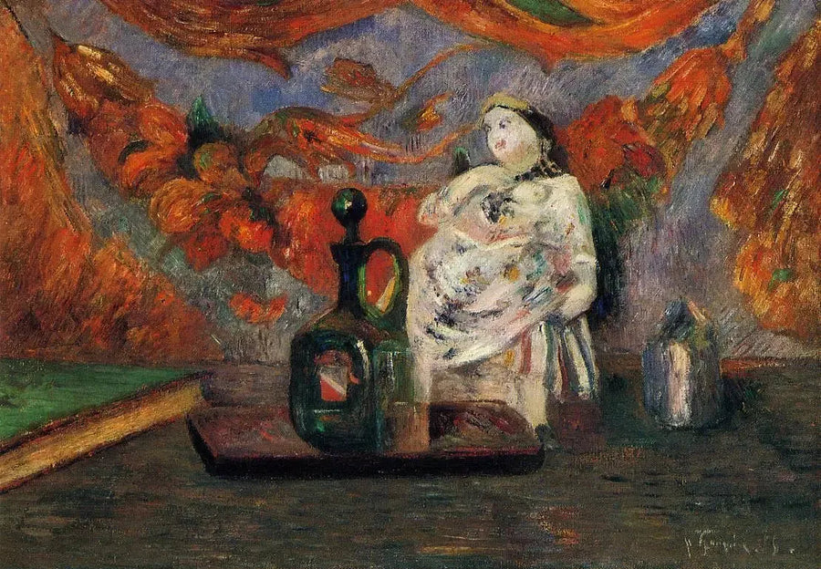 Stillleben mit Karaffe und Figurine - Paul Gauguin