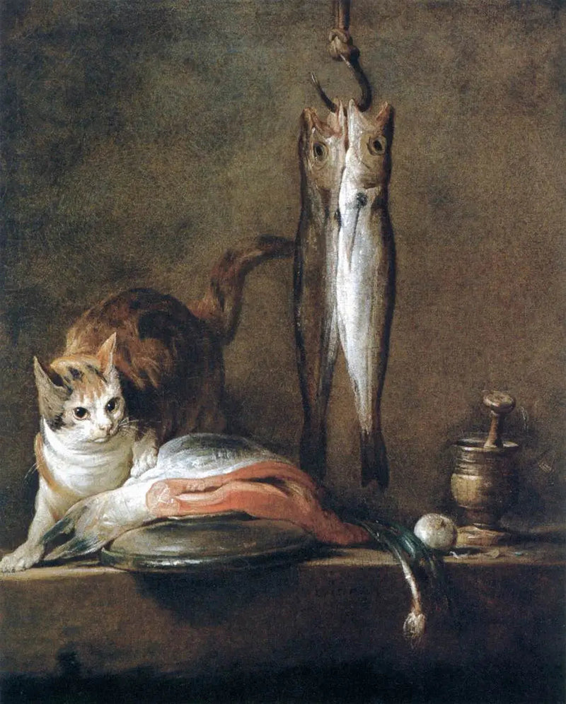 Stillleben mit Katze und Fisch - Jean Siméon Chardin