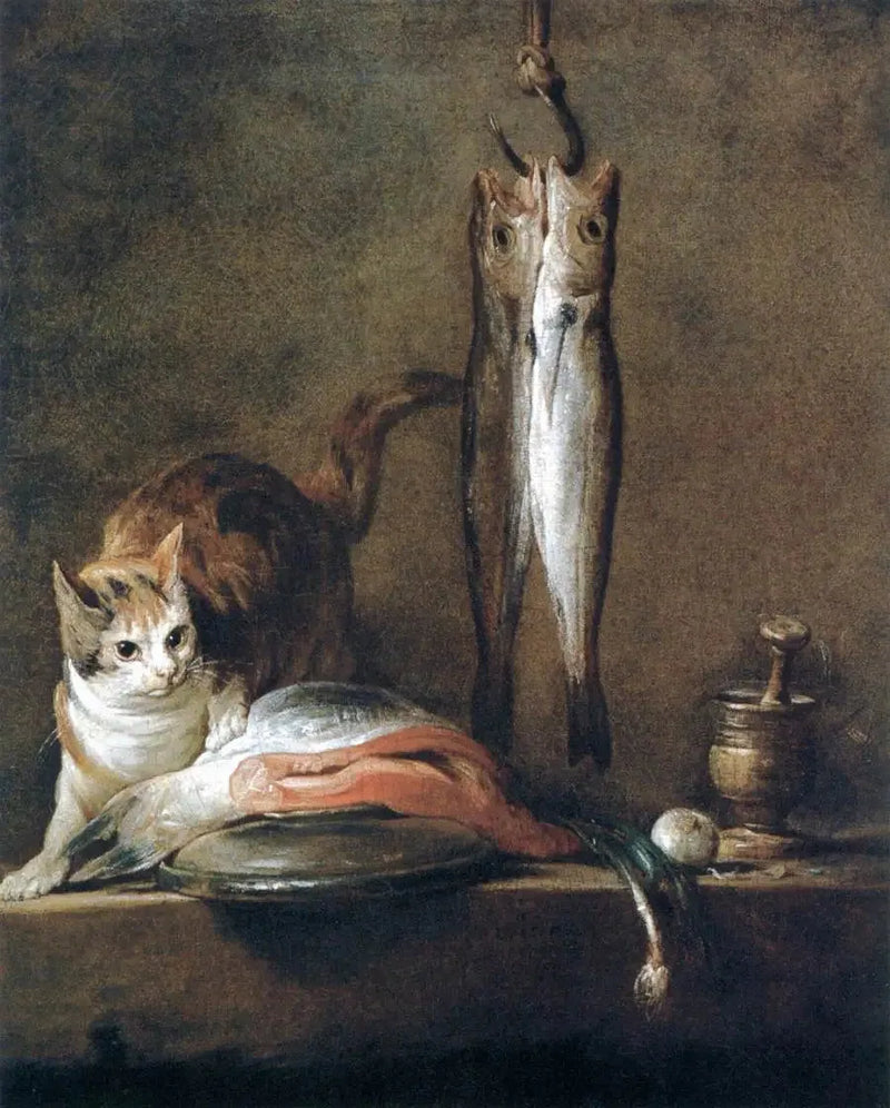 Stillleben mit Katze und Fisch - Jean Siméon Chardin