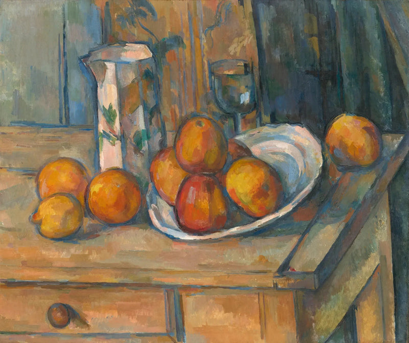 Stillleben mit Milchkrug und Früchten - Paul Cézanne