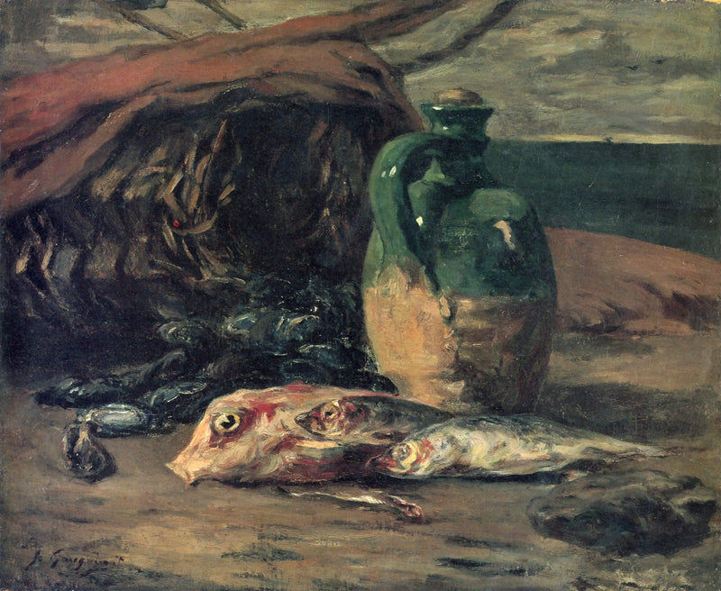 Stilleben mit Krug und Rotbarben - Paul Gauguin