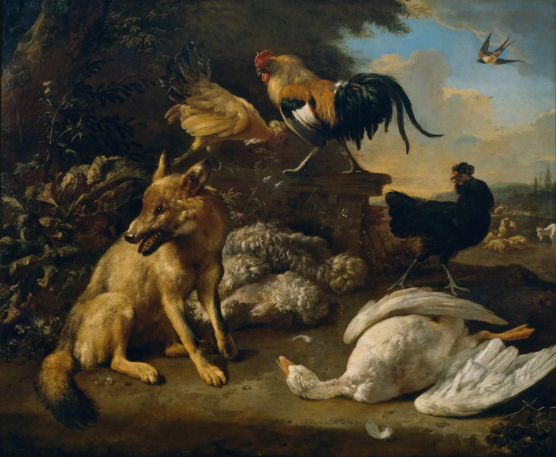 Stillleben mit Tieren - Melchior de Hondecoeter