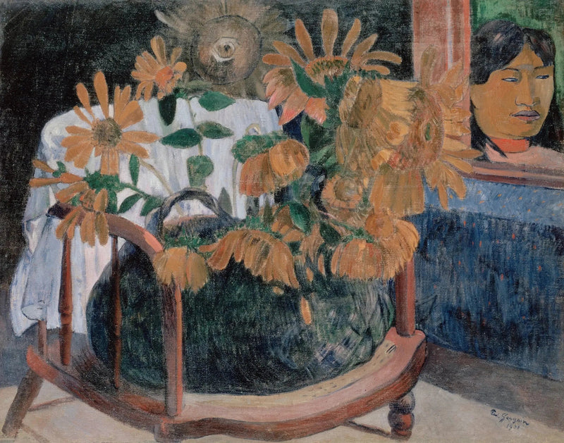 Stillleben mit Sonnenblumen auf einem Sessel (II) - Paul Gauguin