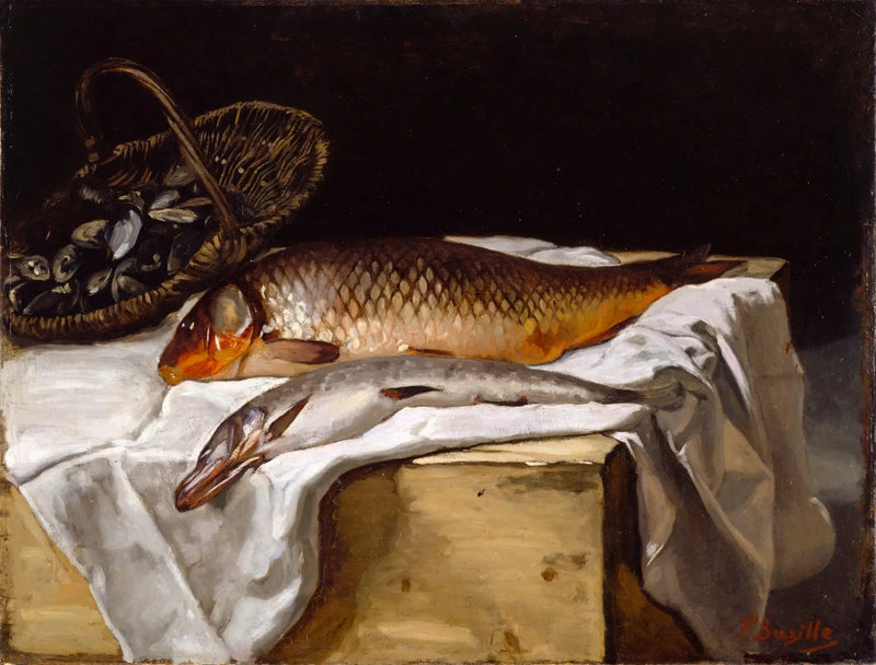 Stilleben mit Fisch - Frédéric Bazille