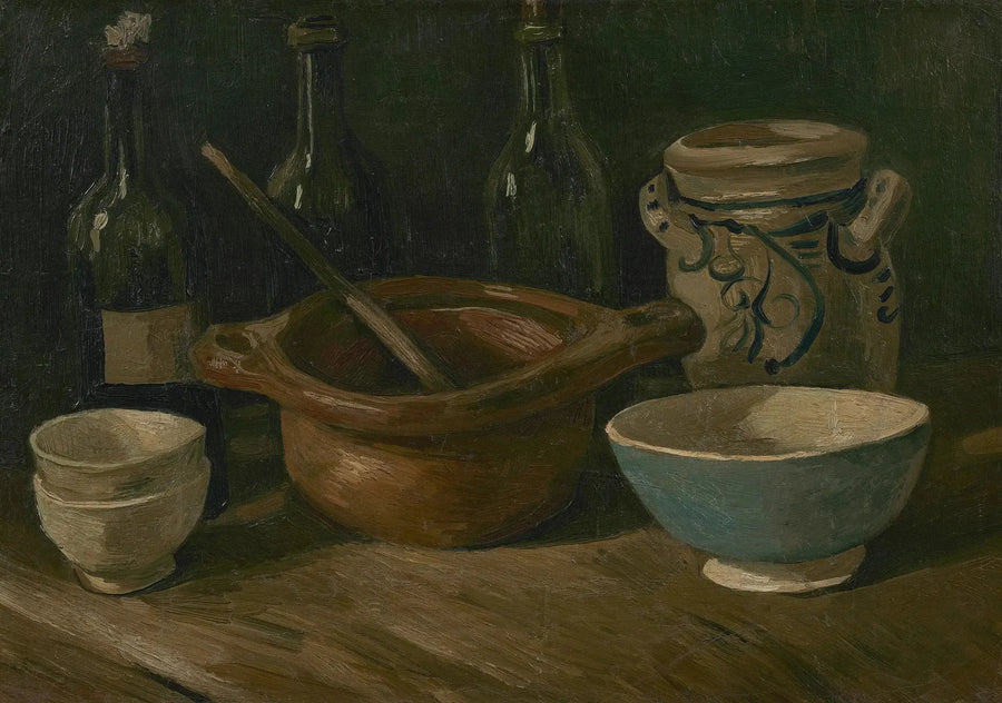 Stillleben mit Fayence und Flaschen - Vincent van Gogh