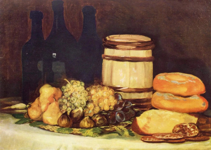 Stillleben mit Früchten, Flaschen, Broten - Francisco de Goya