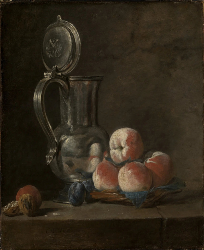 Stillleben mit Blechkanne und Pfirsichen - Jean Siméon Chardin
