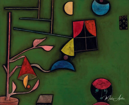 Nature morte avec plante et fenêtre - Paul Klee - Reproductions de tableaux et peintures haut de gamme