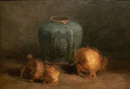 Reproduction du tableau « Nature morte avec pot de gingembre et oignons - Vincent van Gogh » par Alpha Reproduction en peinture à l’huile