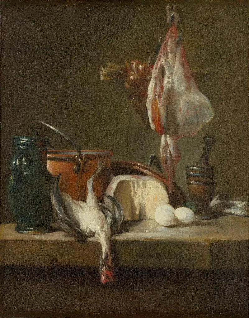 Stillleben mit Rochen und Zwiebelkorb - Jean Siméon Chardin