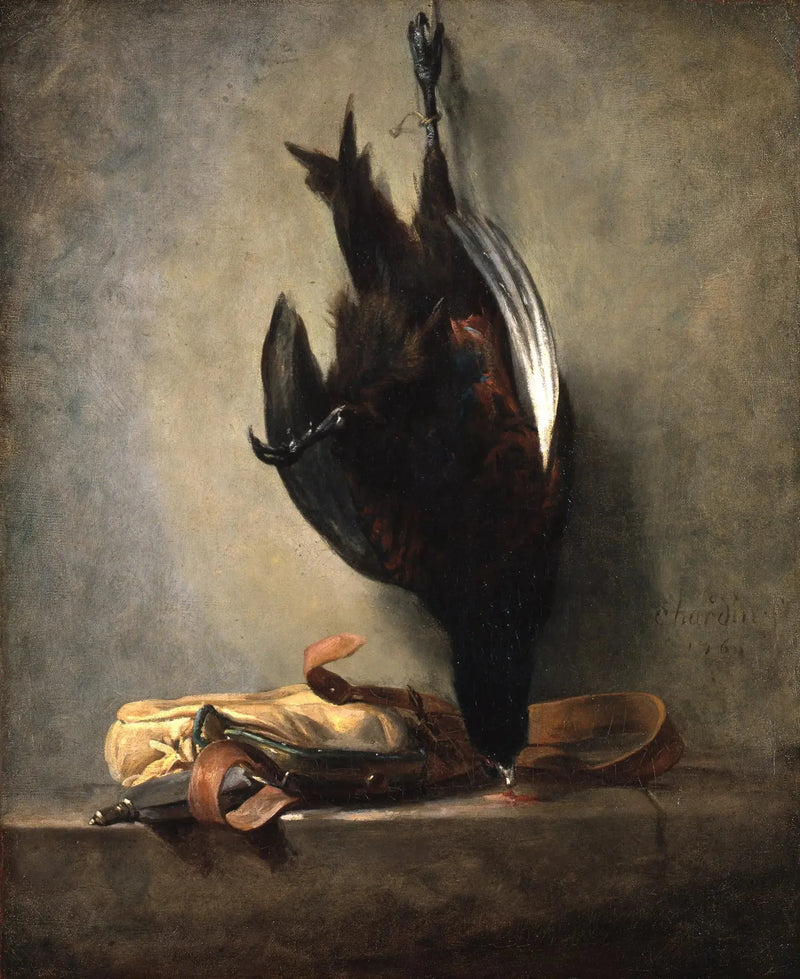 Stillleben mit einem toten Fasan und einem Jagdsack - Jean Siméon Chardin