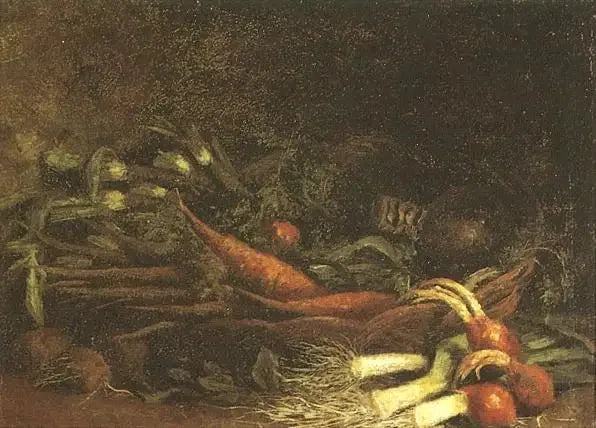 Nature morte avec un panier de légumes - Vincent van Gogh image 1 copie de tableau peinte à la main