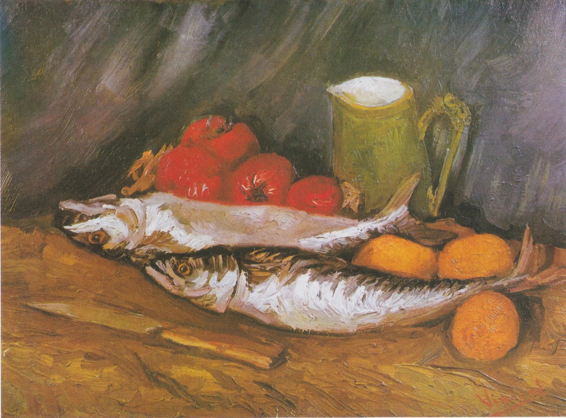 Nature morte aux maquereaux, citrons et tomates F285 — peinture traditionnellement attribuée à Vincent van Gogh