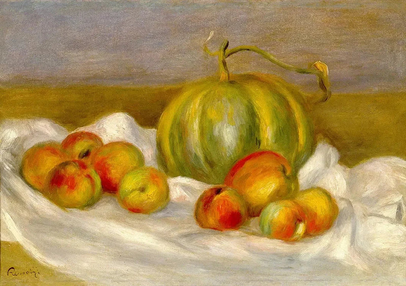 Stillleben mit Melone und Pfirsichen - Pierre-Auguste Renoir