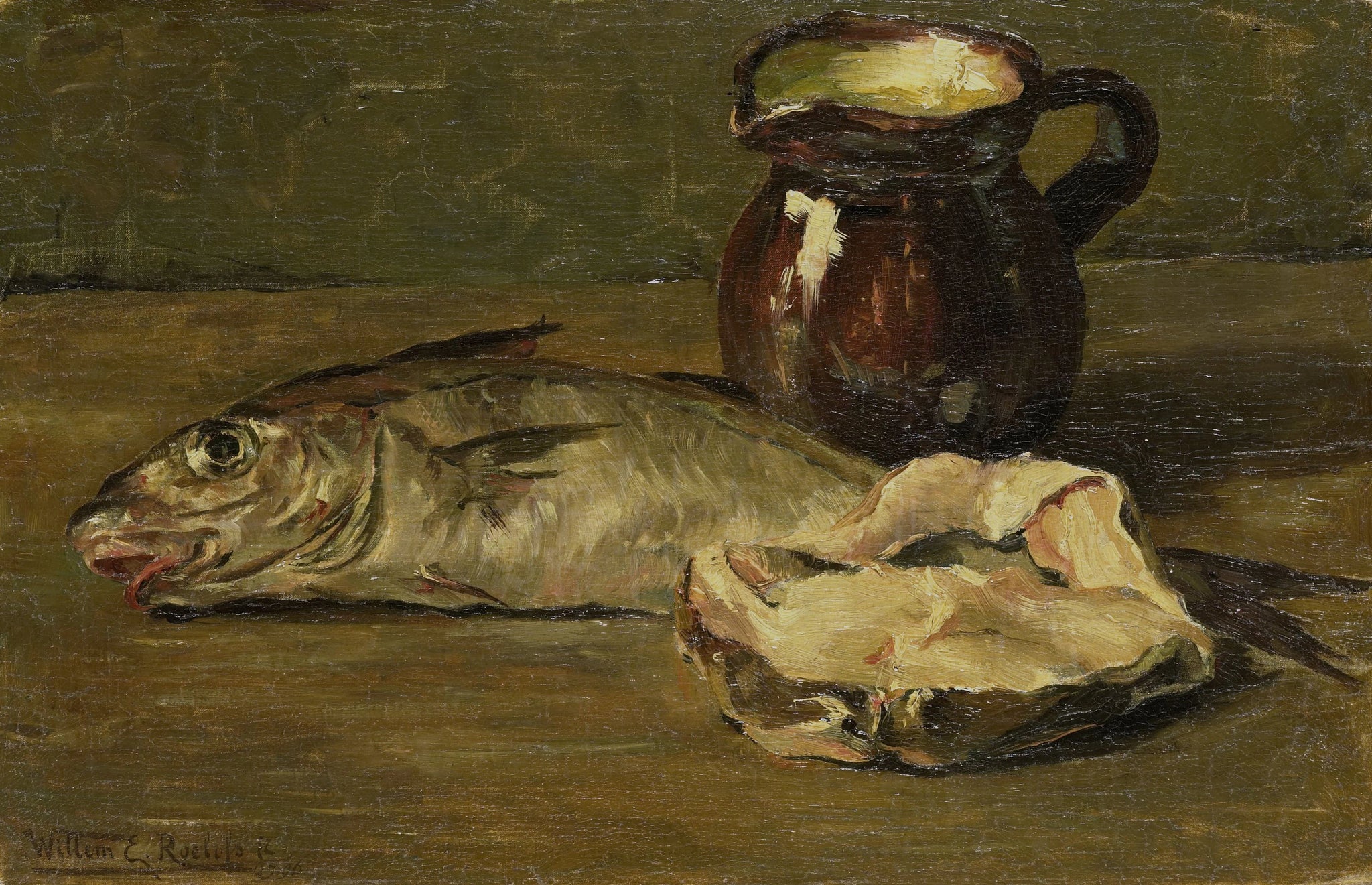 Nature morte à la morue - Willem (II) Roelofs