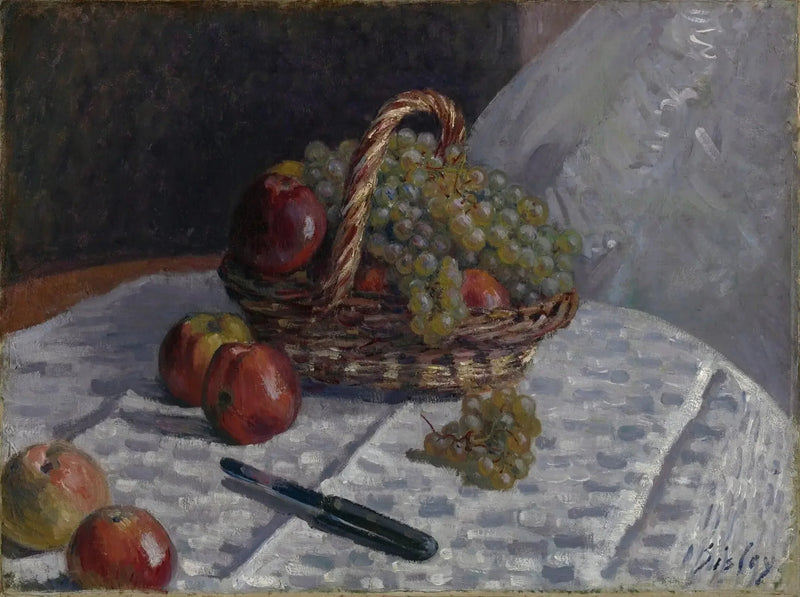 Stillleben, Äpfel und Trauben - Alfred Sisley