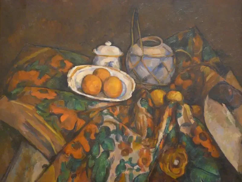 Stillleben, Ingwerkrug, Zuckerdose und Orangen - Paul Cézanne