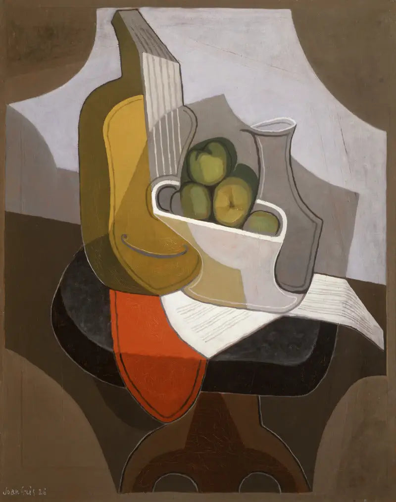 Stillleben: Tisch mit roter Tischdecke - Juan Gris