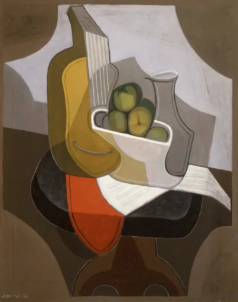 Stillleben: Tisch mit roter Tischdecke - Juan Gris