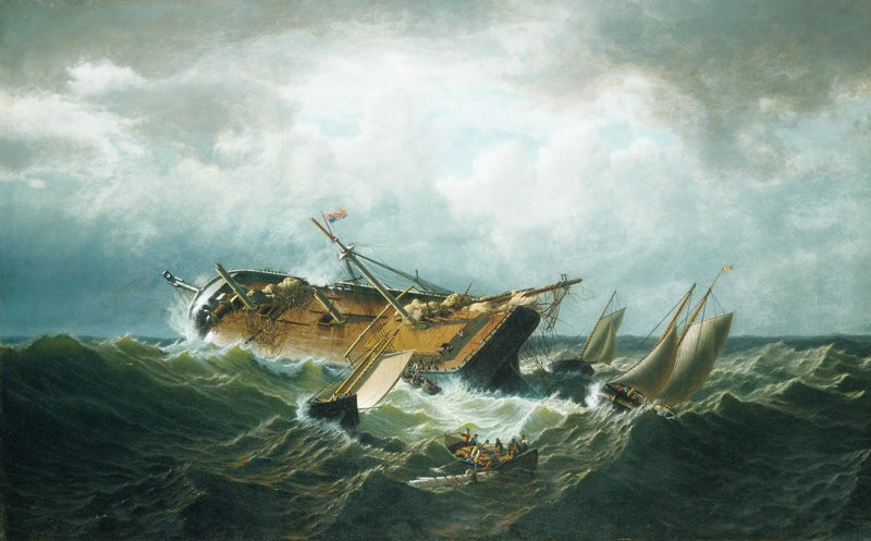 Schiffsunglück vor der Küste von Nantucket (Schiffsunglück vor der Küste von Nantucket nach einem Sturm) - William Bradford