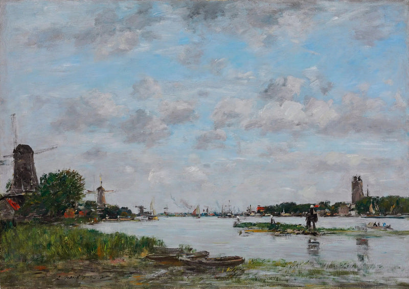 Navigation auf dem Fluss Oude Maas bei Dordrecht - Eugène Boudin