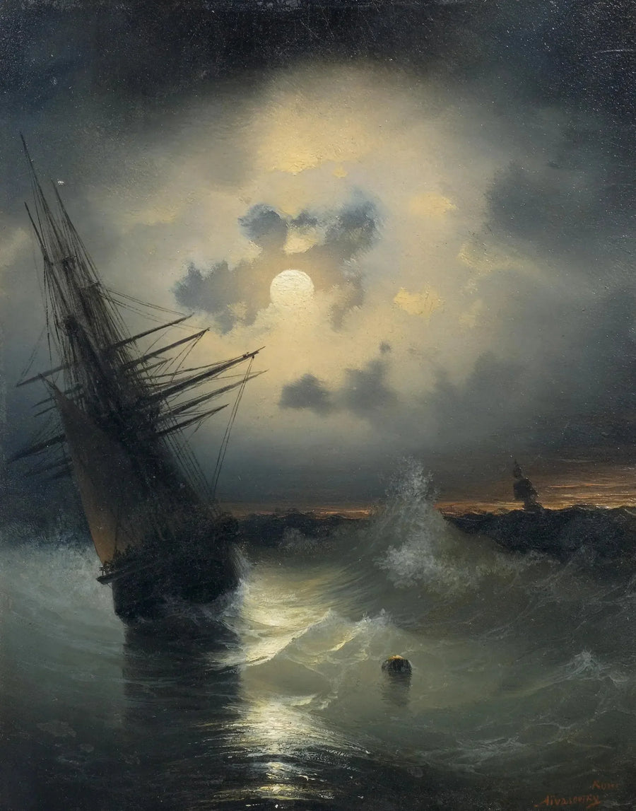 Segelschiff auf dem Meer im Mondschein. - Ivan Aïvazovski