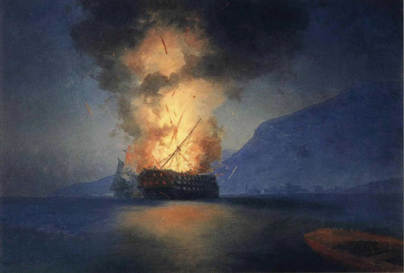 Explosendes Schiff - Ivan Aïvazovski