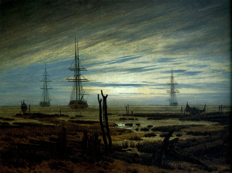 Schiffe im Hafen - Caspar David Friedrich