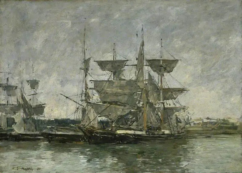 Schiffe im Hafen, Deauville - Eugène Boudin