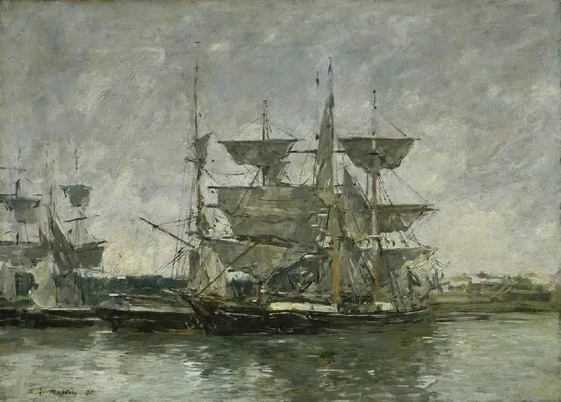 Schiffe im Hafen, Deauville - Eugène Boudin
