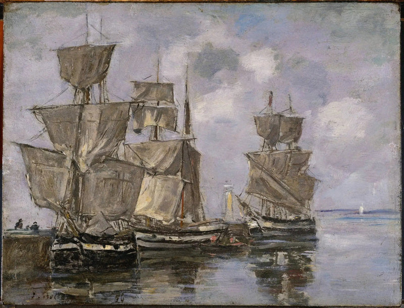 Schiffe im Hafen von Honfleur - Eugène Boudin