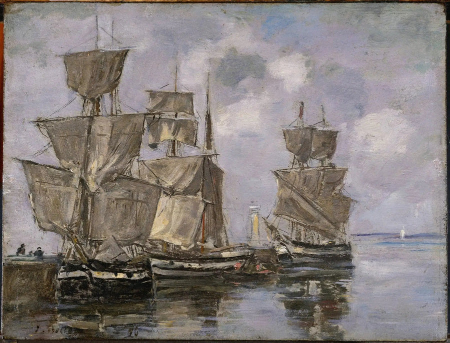 Schiffe im Hafen von Honfleur - Eugène Boudin