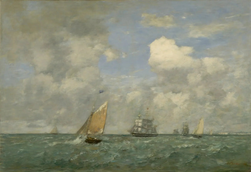 Schiffe und Segelboote vom Hafen Le Havre - Eugène Boudin