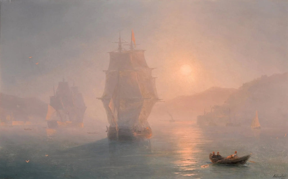Navires par un matin brumeux - Ivan Aïvazovski image 1 reproduction artisanale de tableau