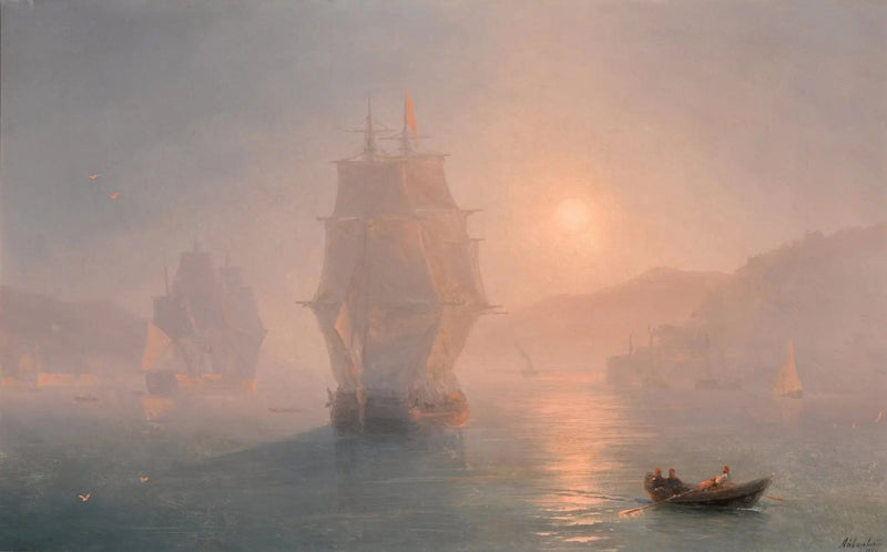 Schiffe an einem nebligen Morgen - Ivan Aïvazovski